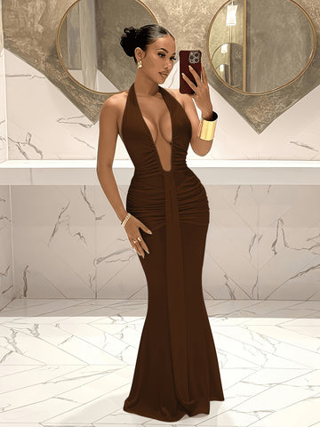 Giselle V-Neck Bodycon Maxi Dress
