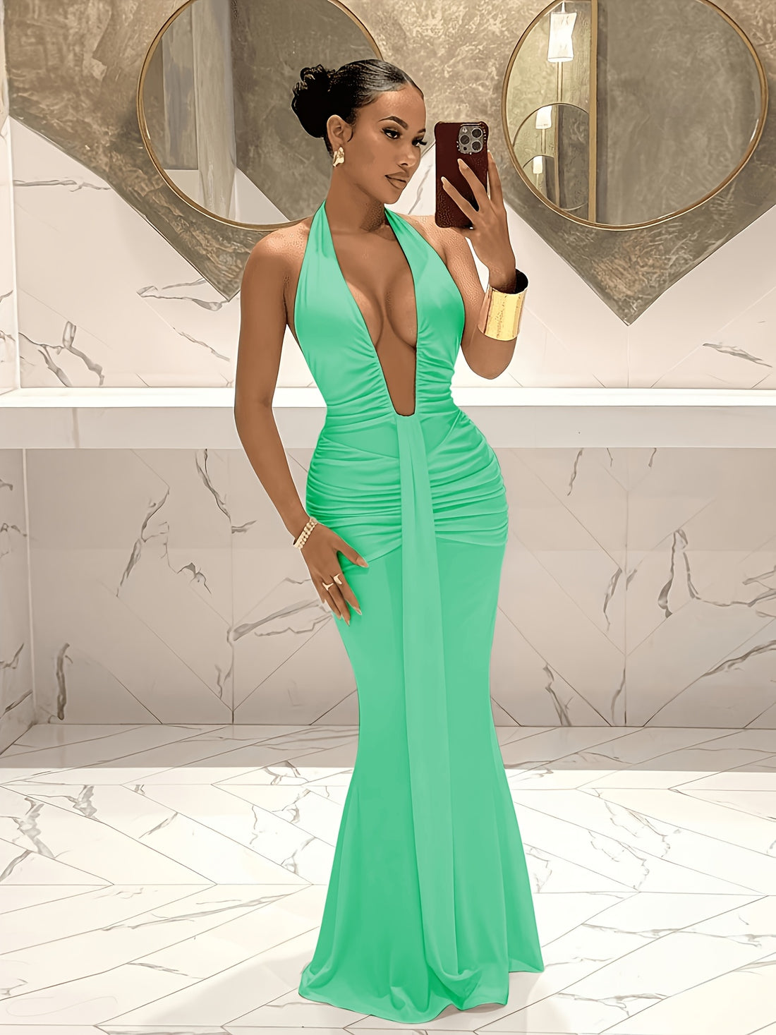 Giselle V-Neck Bodycon Maxi Dress