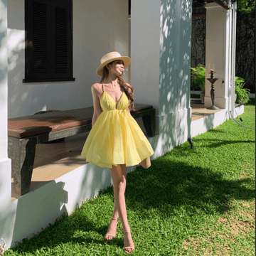 Isabella V-Neck Tiered Mini Dress
