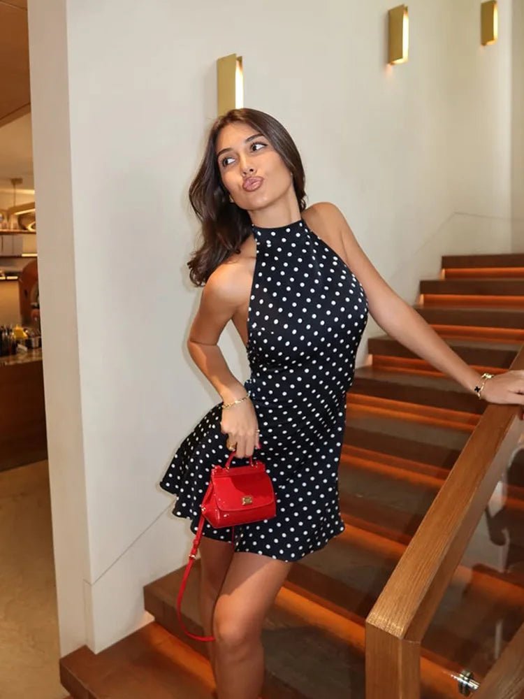 Renee Halter Polka Dot Mini Dress