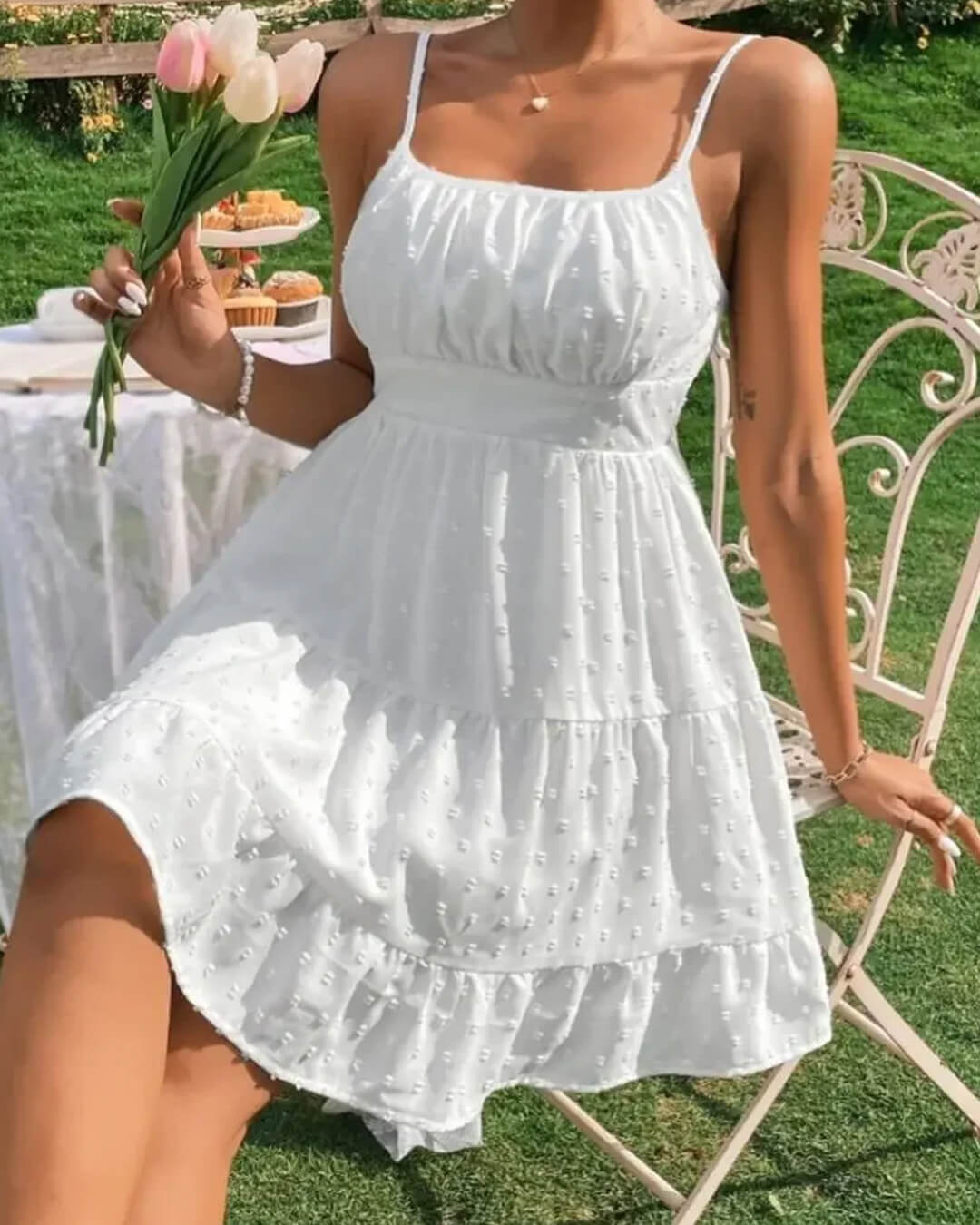 Tracy Tiered Ruffle Spaghetti Strap Mini Dress